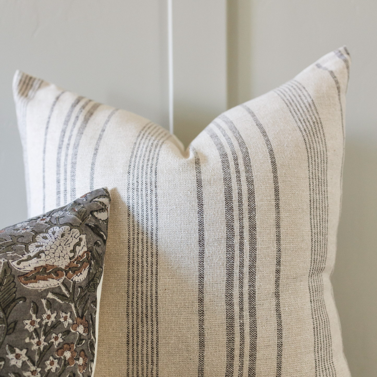 Square Pillow Cover - Brown Woven Stripe