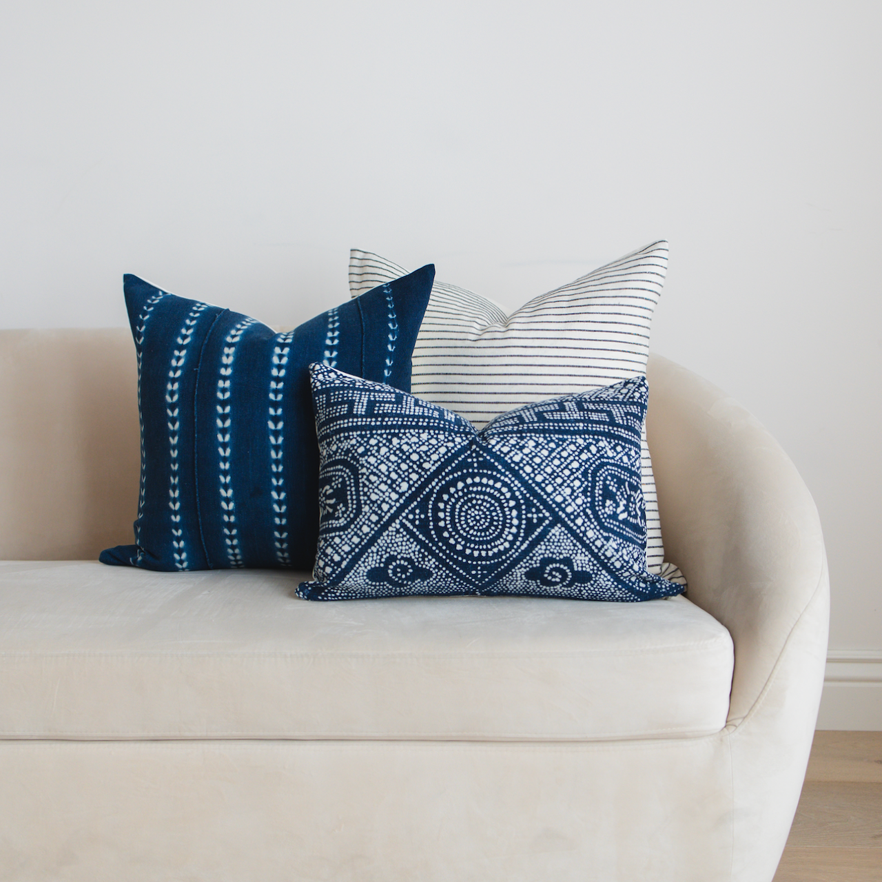 Square Pillow Cover - Black Woven Stripe