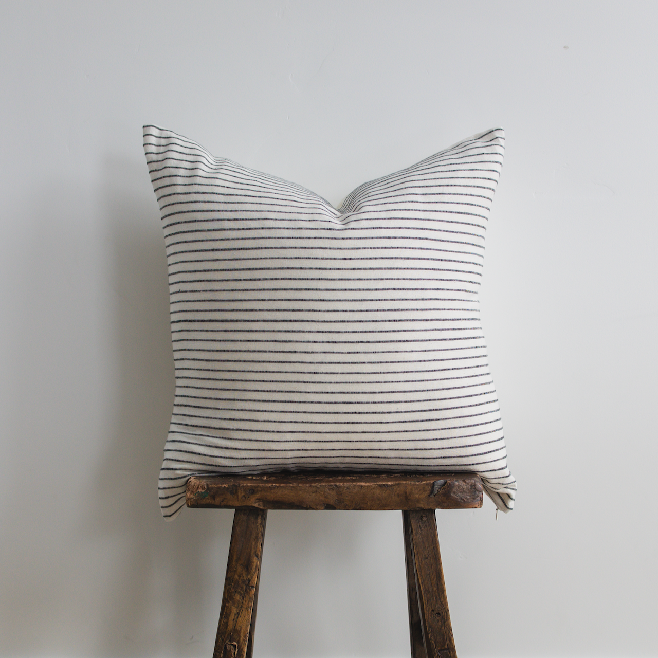 Square Pillow Cover - Black Woven Stripe
