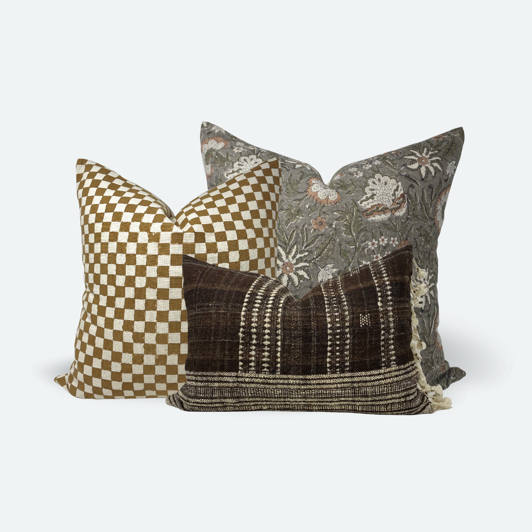 Checkered Elegance Sofa and Bed Bundle - 3pc Set