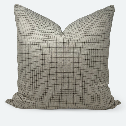 Square Pillow Cover - Grey Woven Grid