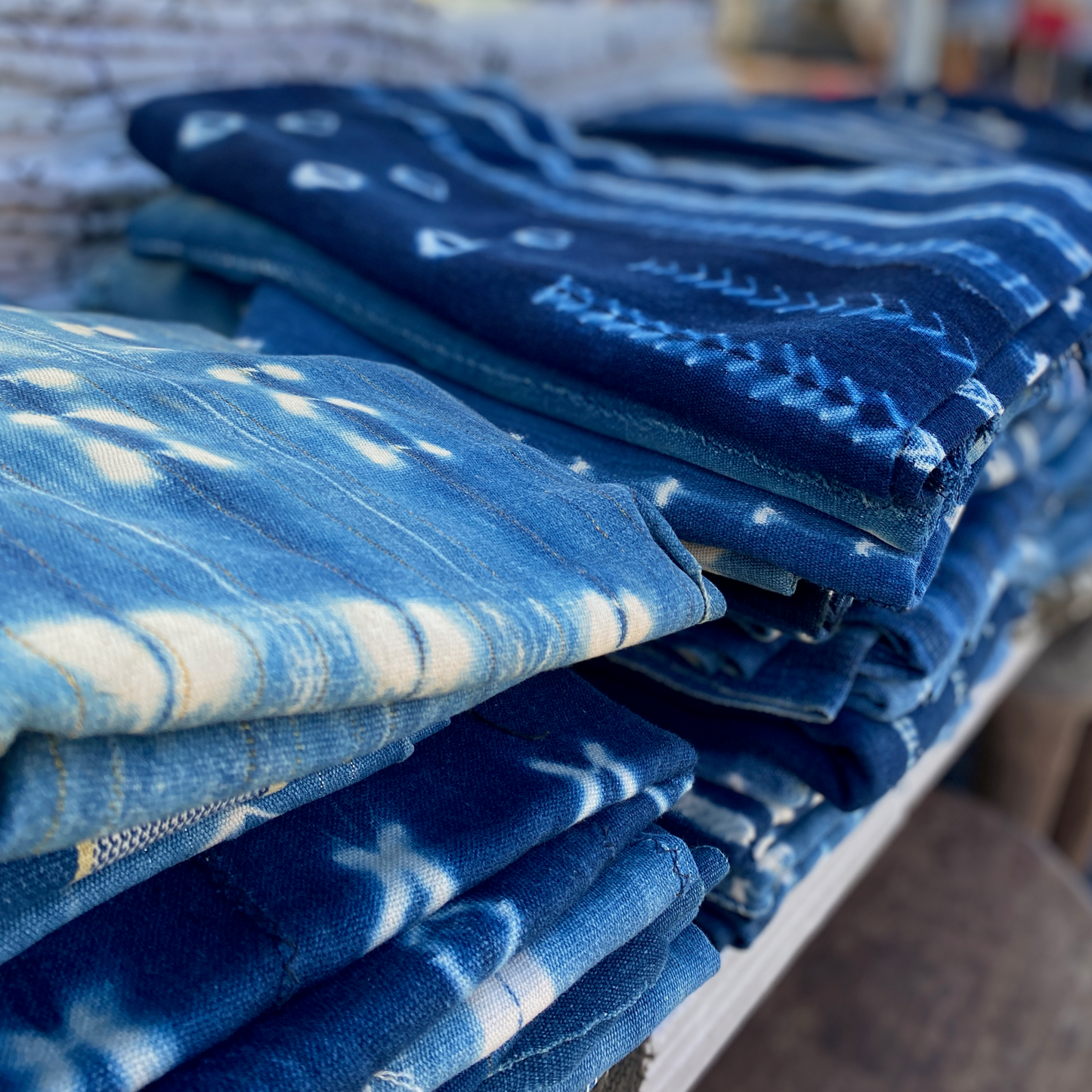 Square Pillow Cover - Indigo Shibori