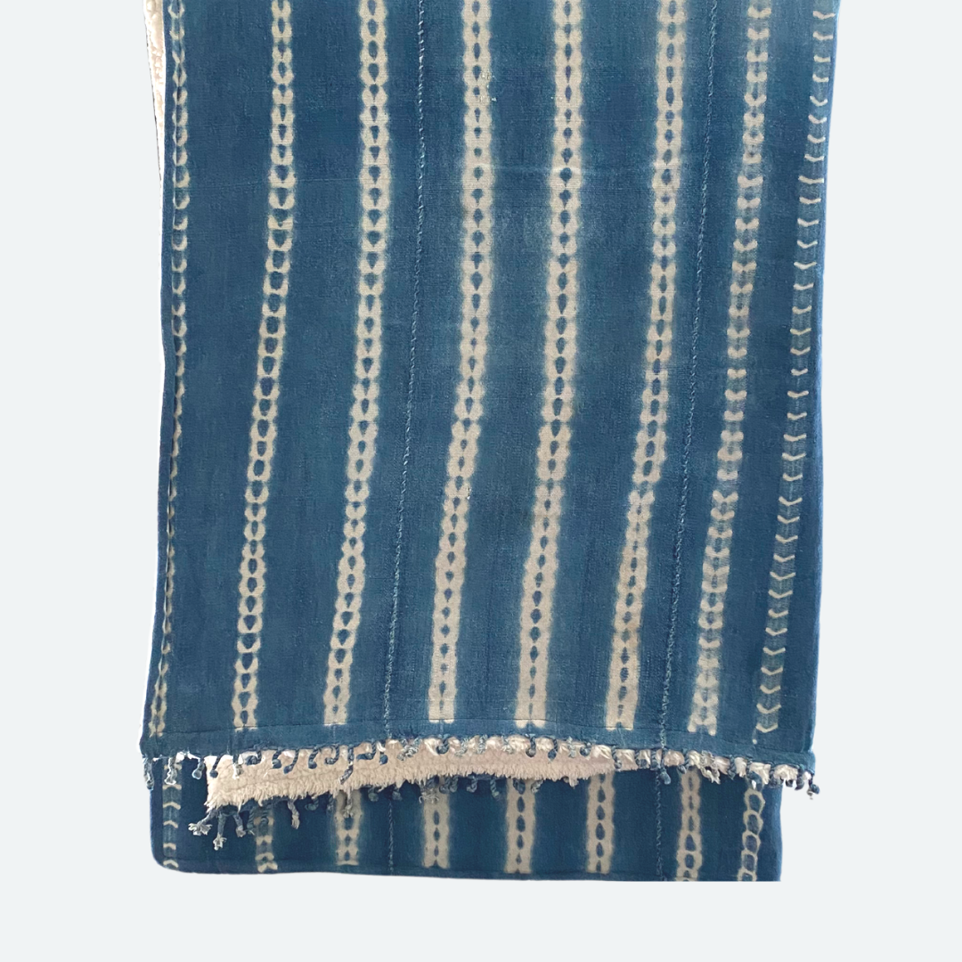 Sherpa Throw Blanket - Indigo Shibori