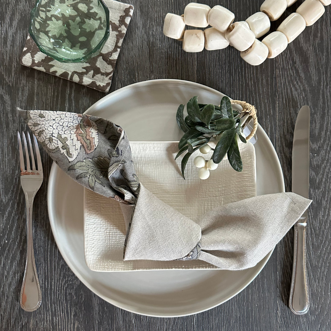 Block Print Linen Napkin | Build Your Own Set