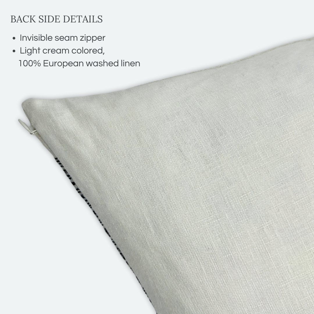 CUSTOM Pillow Cover - Cocoa Indian Wool Stripe