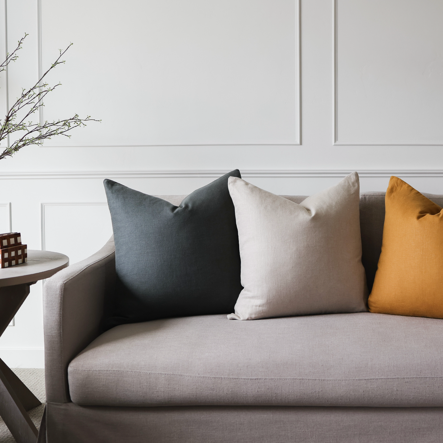Square Pillow Cover - Oatmeal Relaxed Linen | FINAL SALE