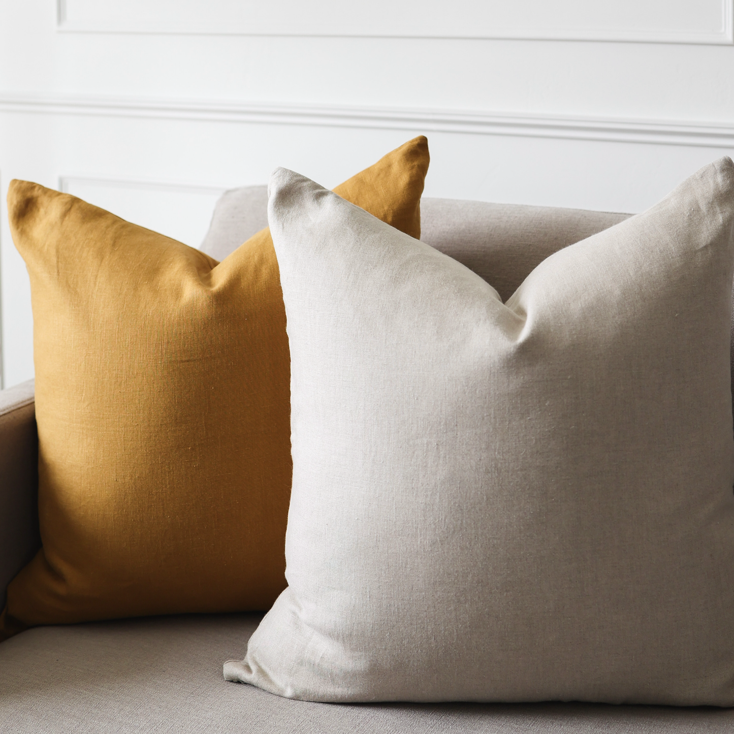 Square Pillow Cover - Oatmeal Relaxed Linen | FINAL SALE