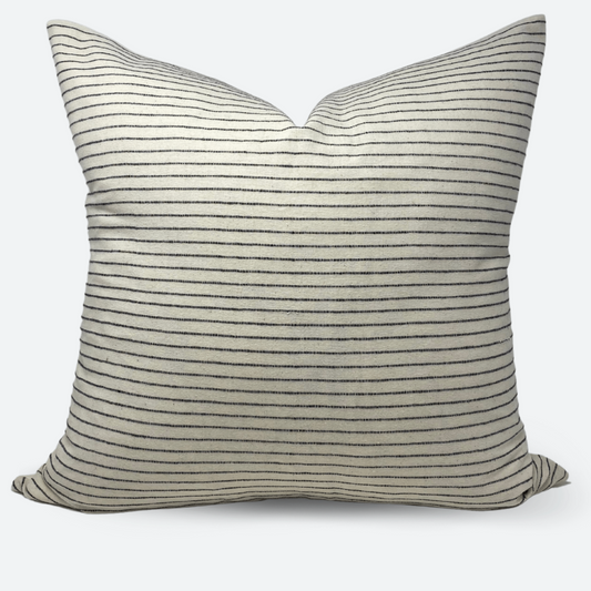 Square Pillow Cover - Black Woven Stripe No.2