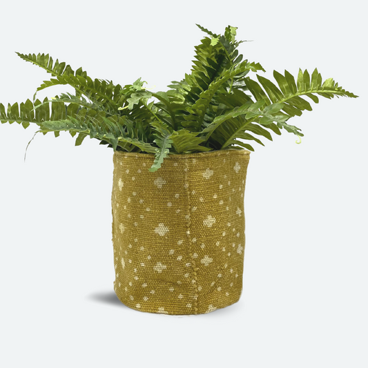 Large Plant Pouch - Mustard Yellow Mudcloth | FINAL SALE