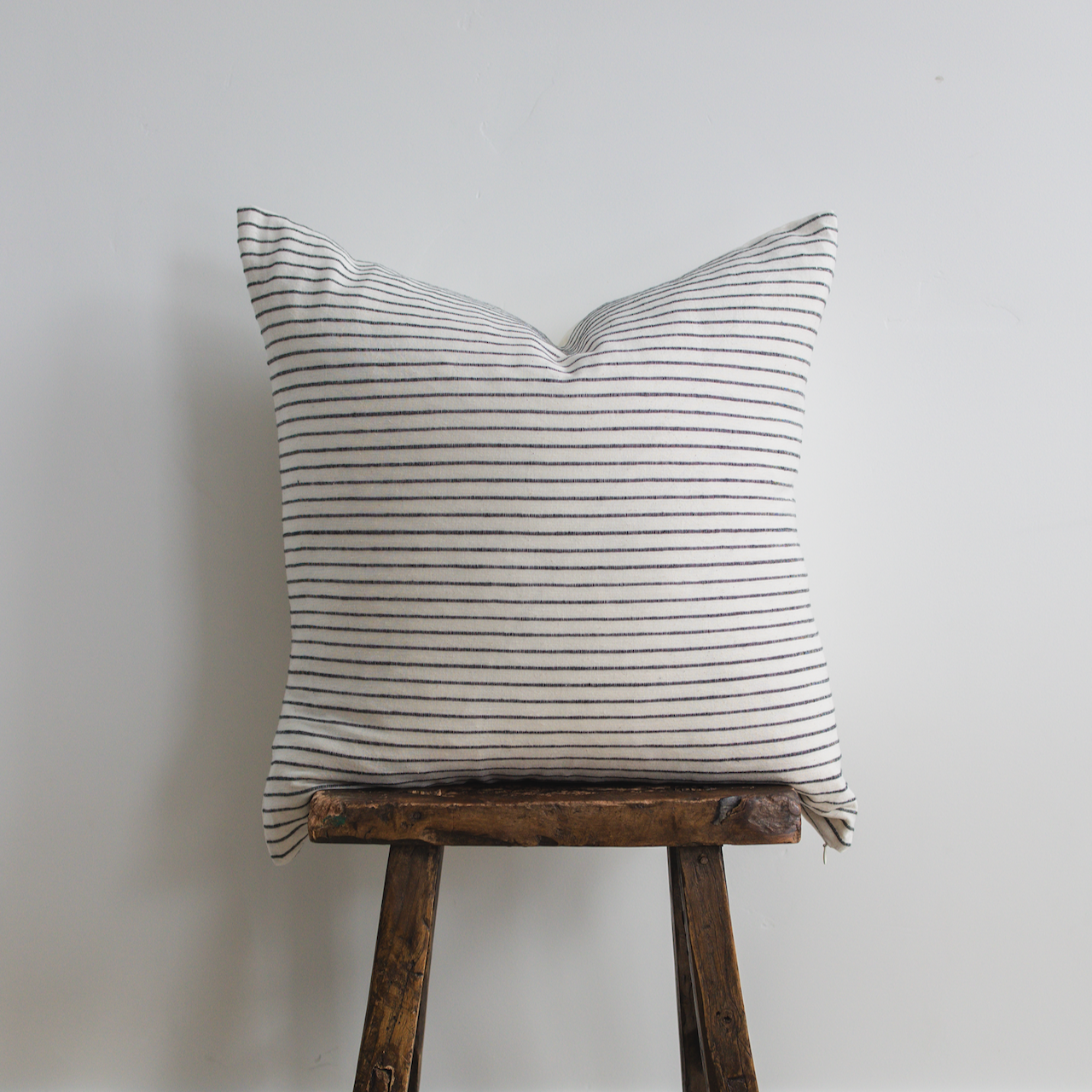 Square Pillow Cover - Black Woven Stripe No.2