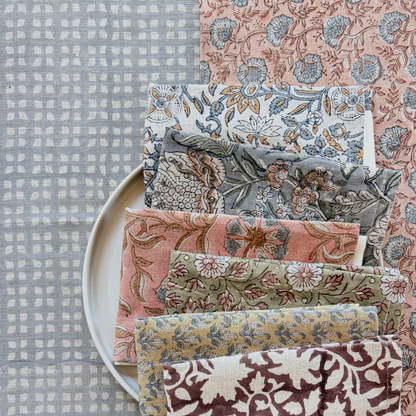 Block Print Linen Table Runner | 15"x72"