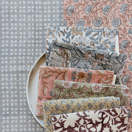 Block Print Linen Napkin | Build Your Own Set