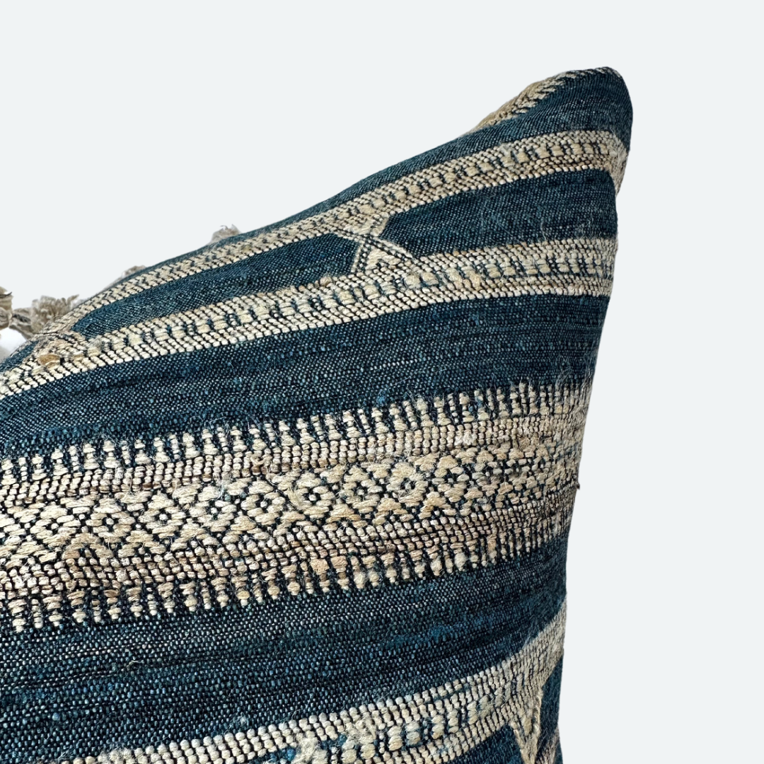 Square Pillow Cover - Antique Indigo Indian Silk | FINAL SALE