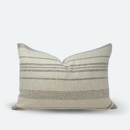 Medium Lumbar Pillow Cover - Brown Woven Stripe