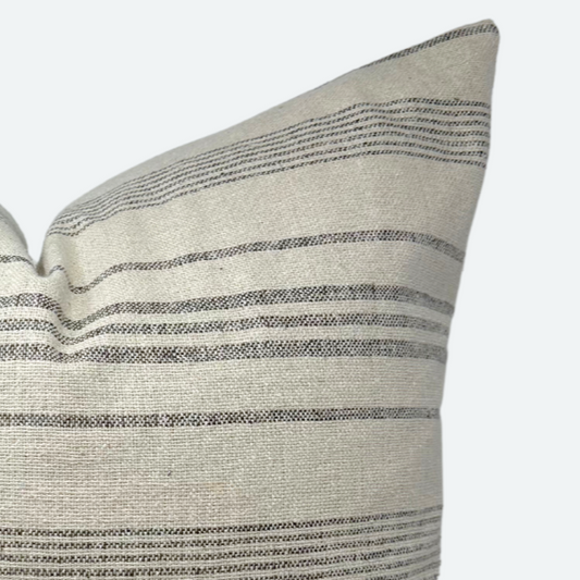 CUSTOM Pillow Cover - Brown Woven Stripe