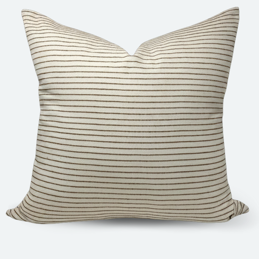 Square Pillow Cover - Camel Woven Stripe