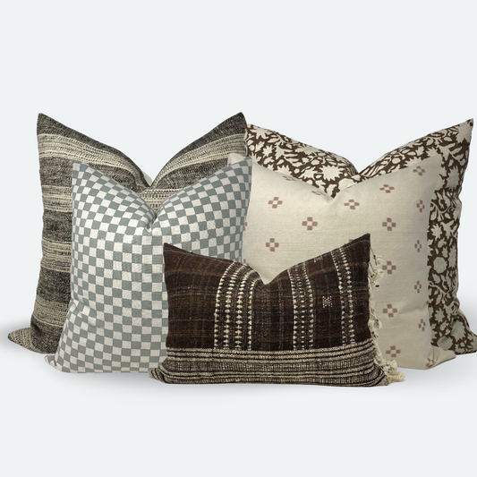 Checkered Chic Sofa and Bed Bundle - 5pc Set