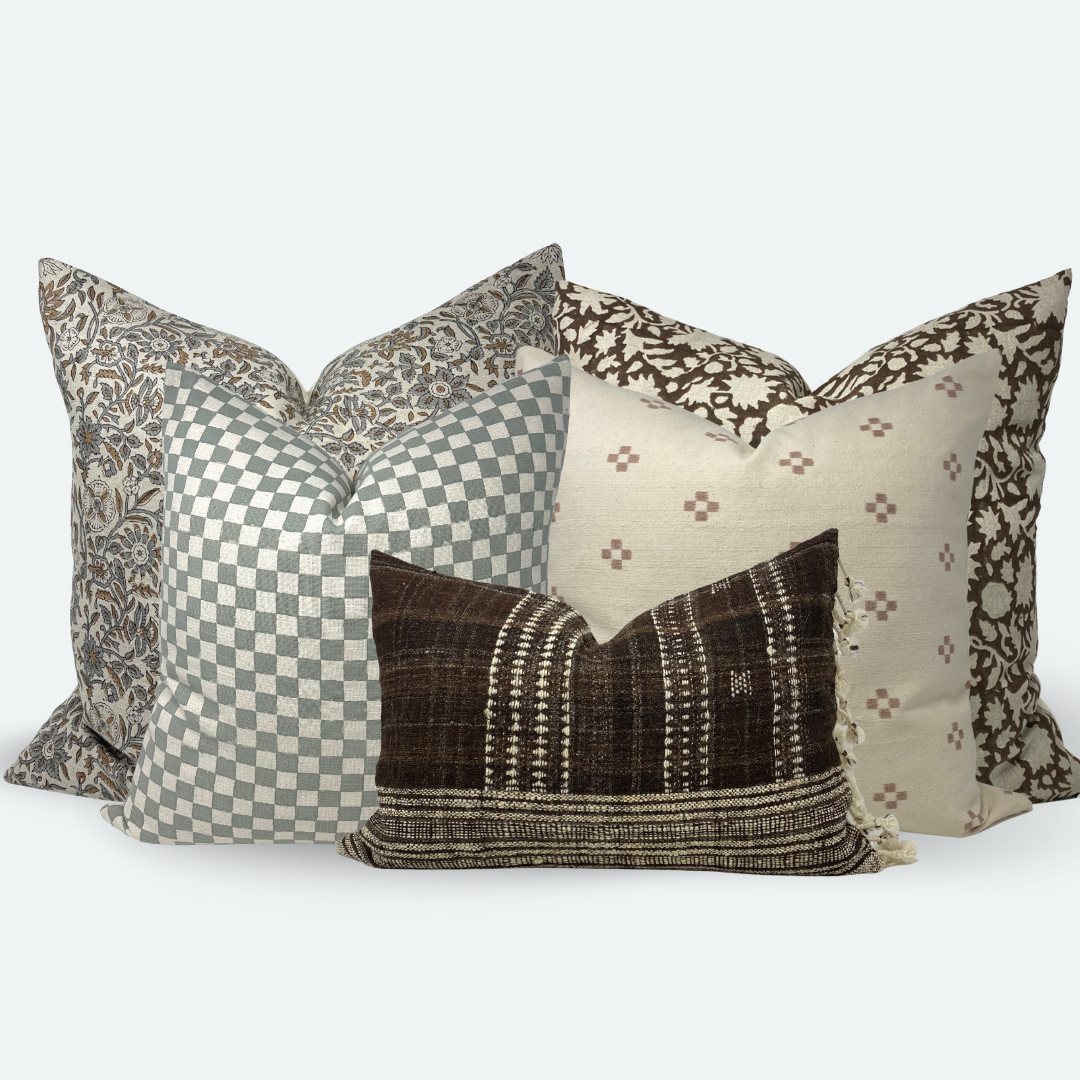 Checkered Chic Sofa and Bed Bundle - 5pc Set