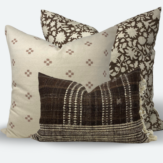 Cocoa Luxe Sofa and Bed Bundle - 3pc Pillow Cover Set