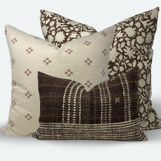 Cocoa Luxe Sofa and Bed Bundle - 3pc Pillow Cover Set