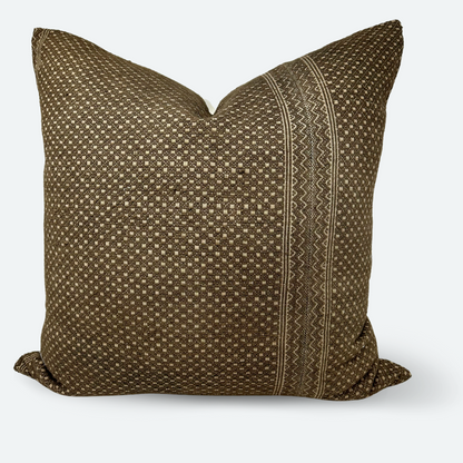 Square Pillow Cover Brown Embroidered Chinese Wedding Blanket EVERAND