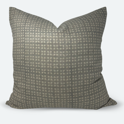 Square Pillow Cover - Dusty Blue Diamond Block Print
