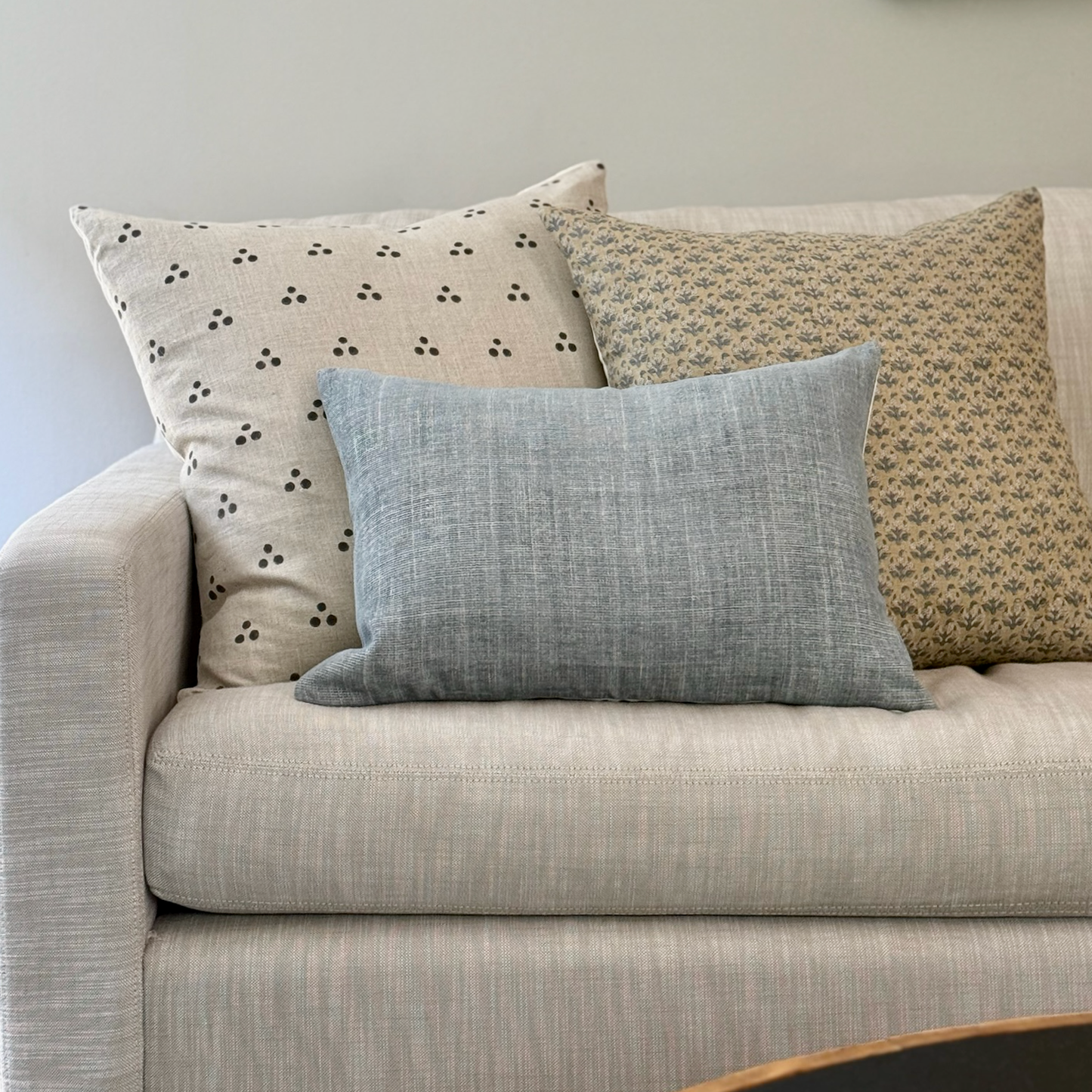 Square Pillow Cover - Floral Field Block Print