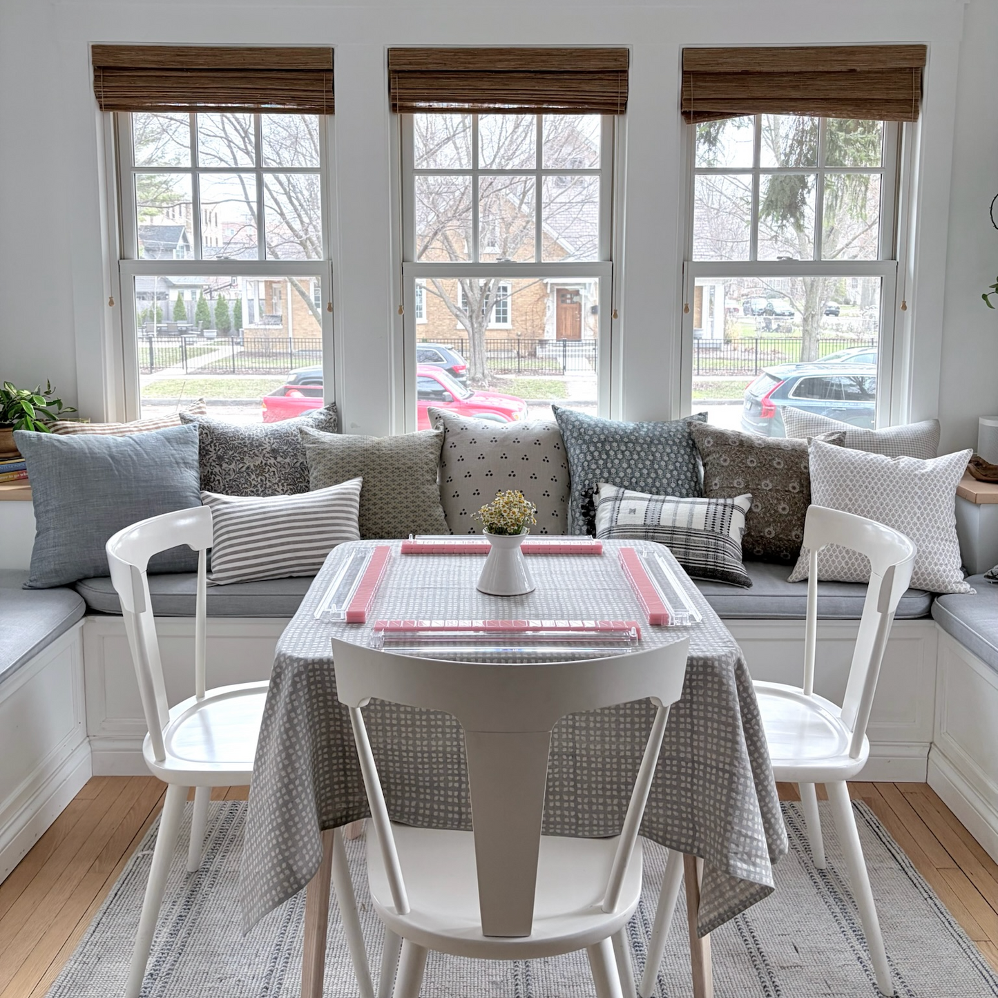 Block Print Linen Square Tablecloth | 56"x56"