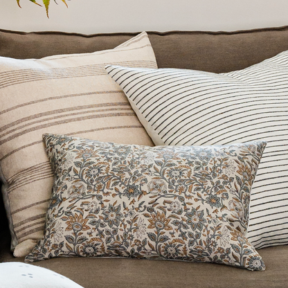 Square Pillow Cover - Brown Woven Stripe