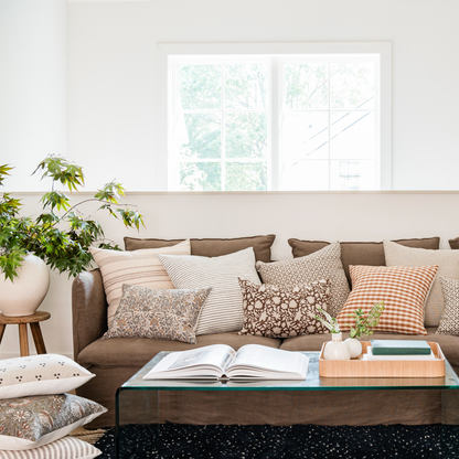 Square Pillow Cover - Heirloom Floral Block Print