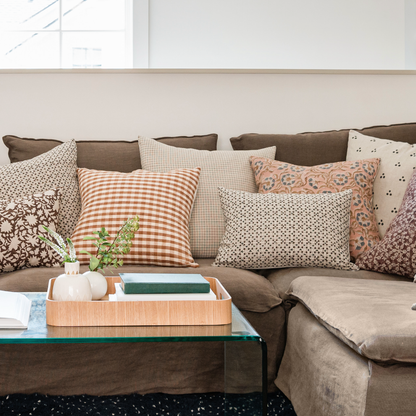 Square Pillow Cover - Grey Woven Grid