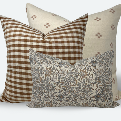 Gingham Bloom Sofa and Bed Bundle - 3pc Pillow Cover Set