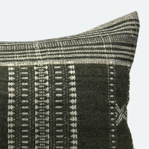 CUSTOM Pillow Cover - Cocoa Indian Wool Stripe