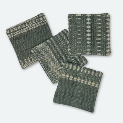 4 pc Indian Wool Coaster Set