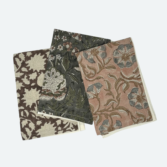 Block Print Linen Napkin | Build Your Own Set