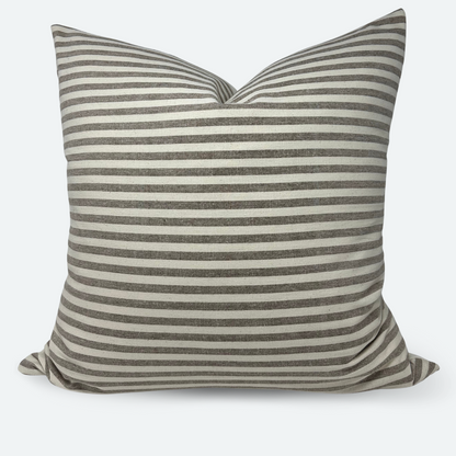 Square Pillow Cover - Latte Woven Stripe