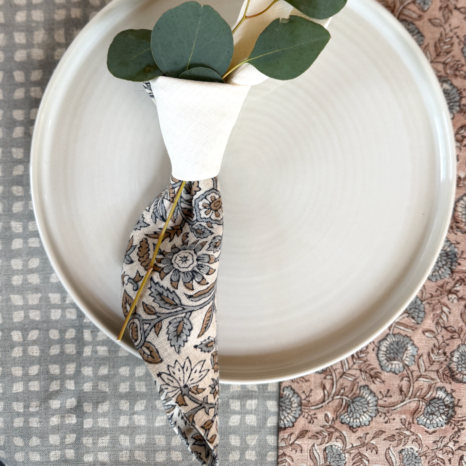 Block Print Linen Napkin | Build Your Own Set