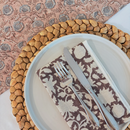 Block Print Linen Table Runner | 15"x72"