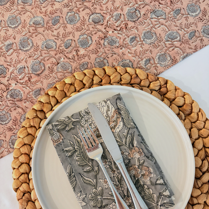 Block Print Linen Table Runner | 15"x72"