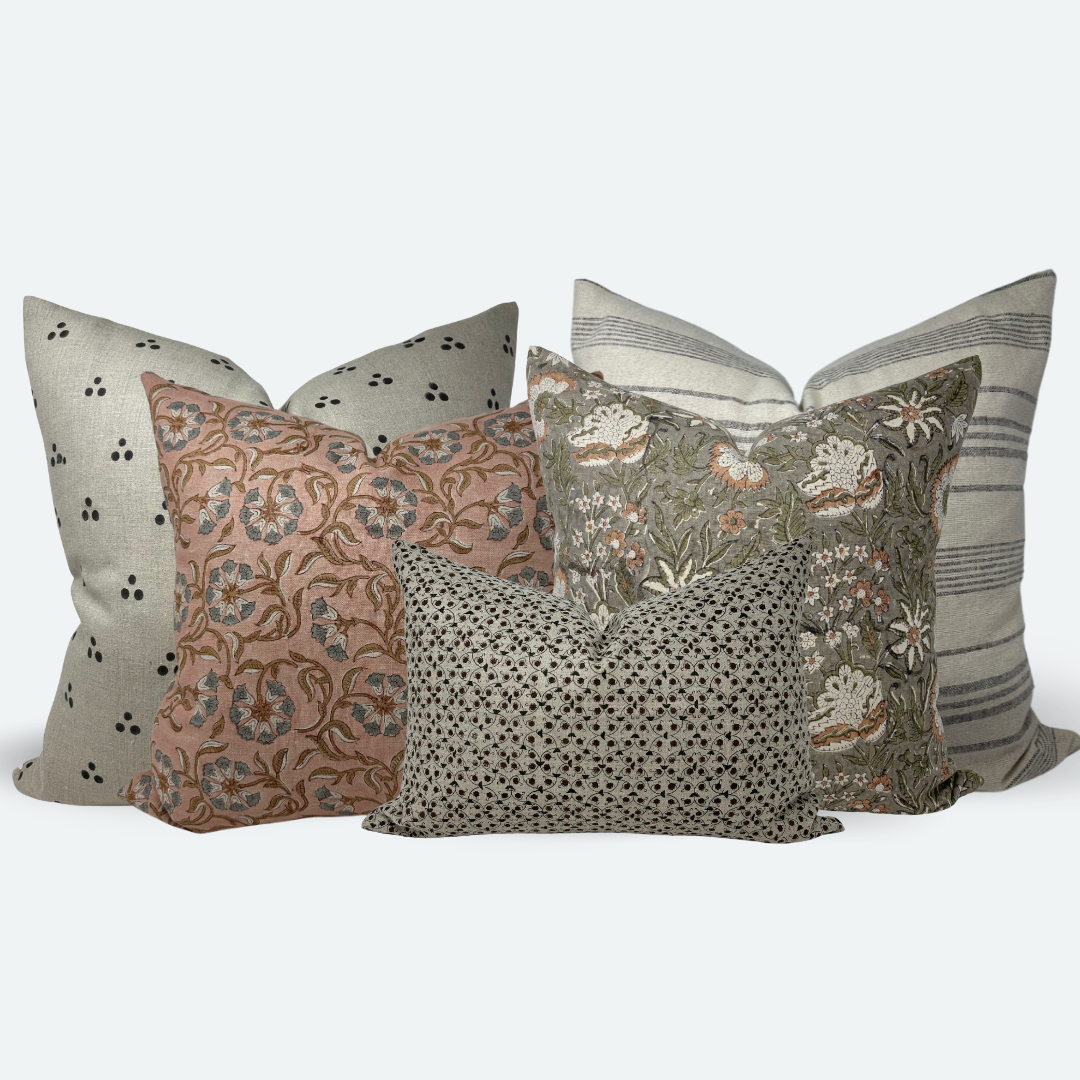 Modern Heirloom Sofa and Bed Bundle - 5pc Pillow Cover Set