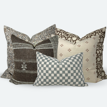 Checkered Chic Sofa and Bed Bundle - 5pc Pillow Cover Set