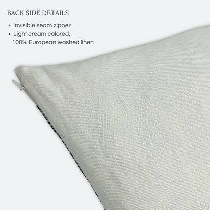 Medium Lumbar Pillow Cover - Grey Woven Grid