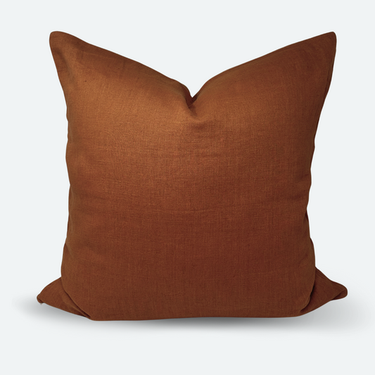 Square Pillow Cover - Rust Relaxed Linen | FINAL SALE