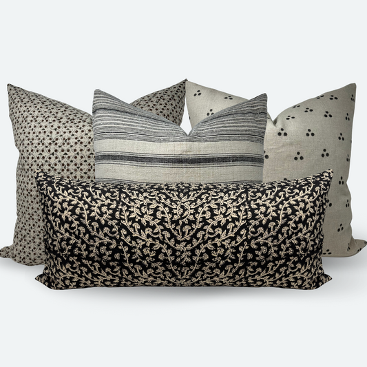 Shadowed Vines Bed Bundle - 4 pc Pillow Cover Set