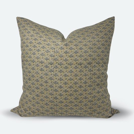 Square Pillow Cover - Floral Field Block Print