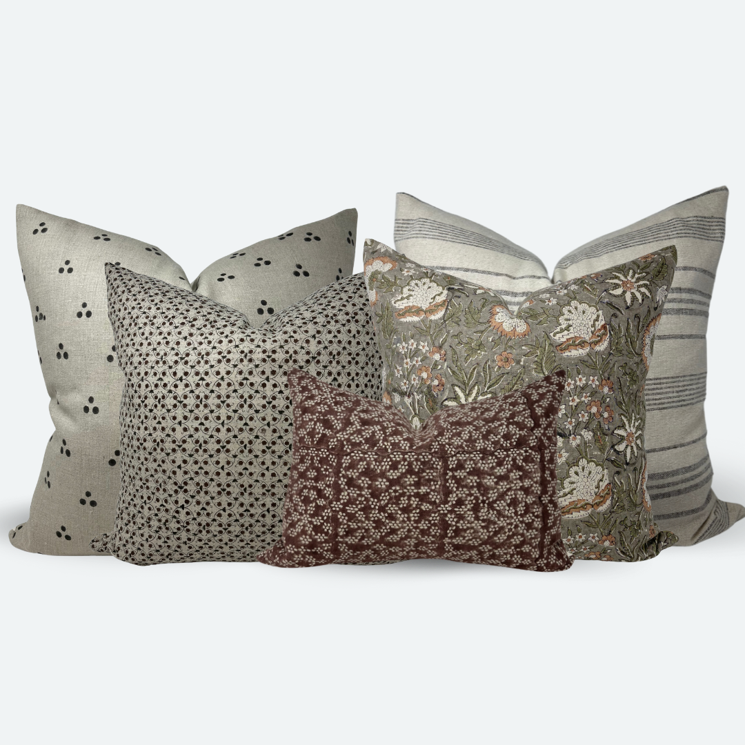 Modern Heirloom Sofa and Bed Bundle - 5pc Pillow Cover Set