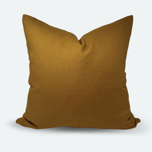 Square Pillow Cover - Turmeric Relaxed Linen | FINAL SALE