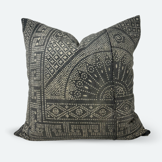 Square Pillow Cover - Vintage Grey Batik | FINAL SALE