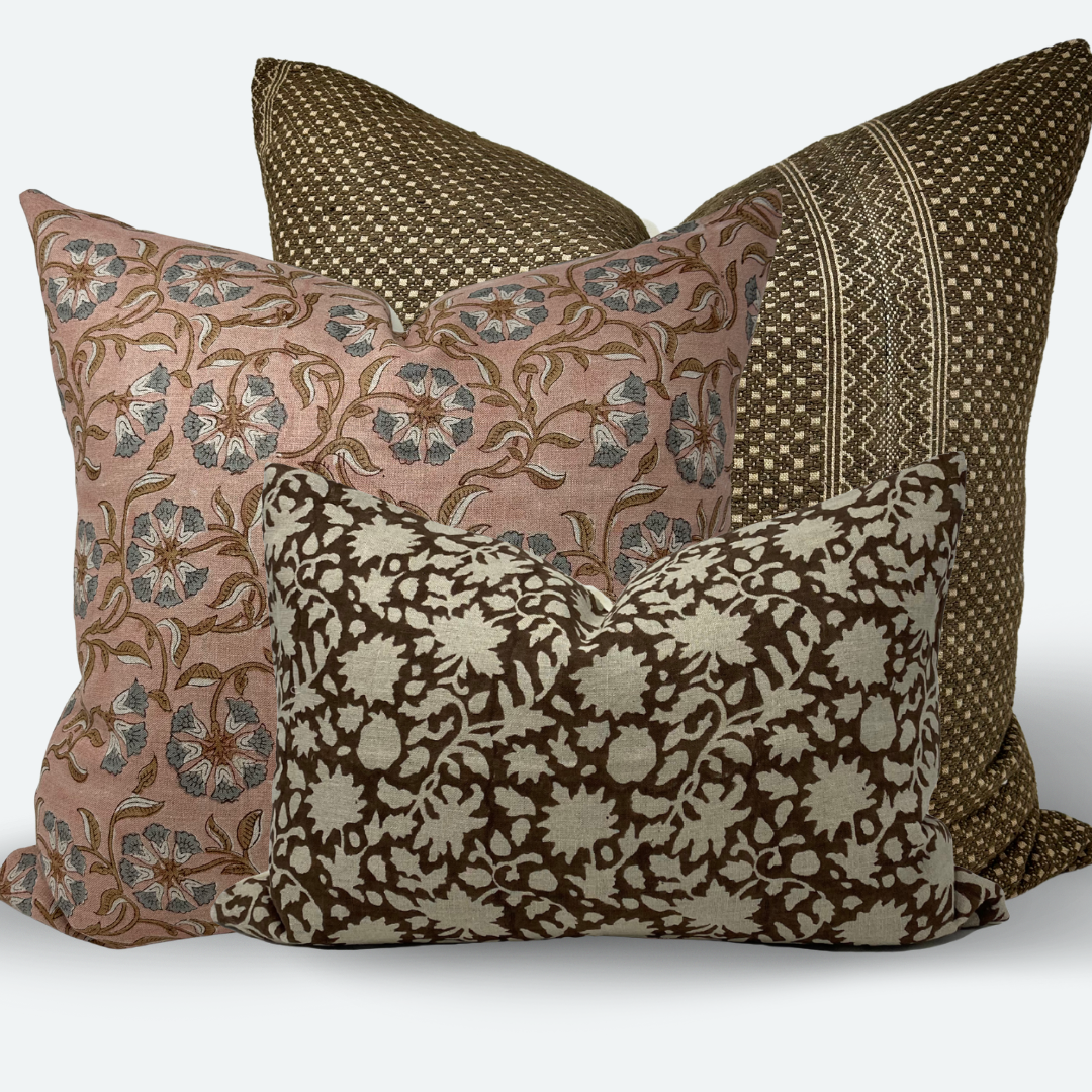 Earthy Flora Sofa and Bed Bundle - 3pc Pillow Cover Set