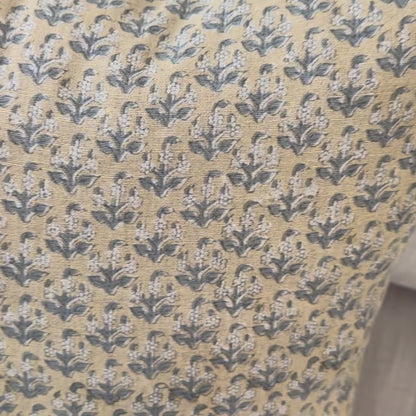 Large Lumbar Pillow Cover - Floral Field Block Print